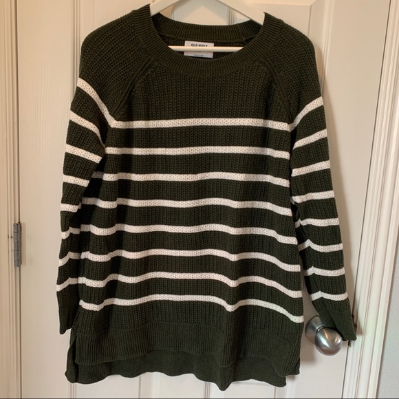 XL PETITE Stripe Green Sweater - Picture 4 of 7